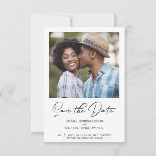 Save The Date Typographie simple et tendance Photo Fiançailles i