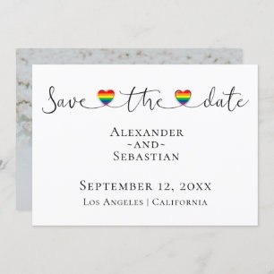 Save The Date Typographie Simple Mariage Gay Enregistrer La Date
