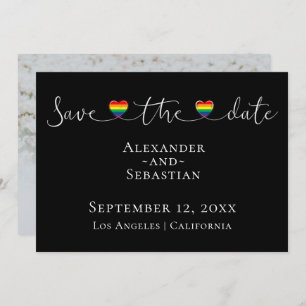 Save The Date Typographie Simple Mariage Gay Enregistrer La Date