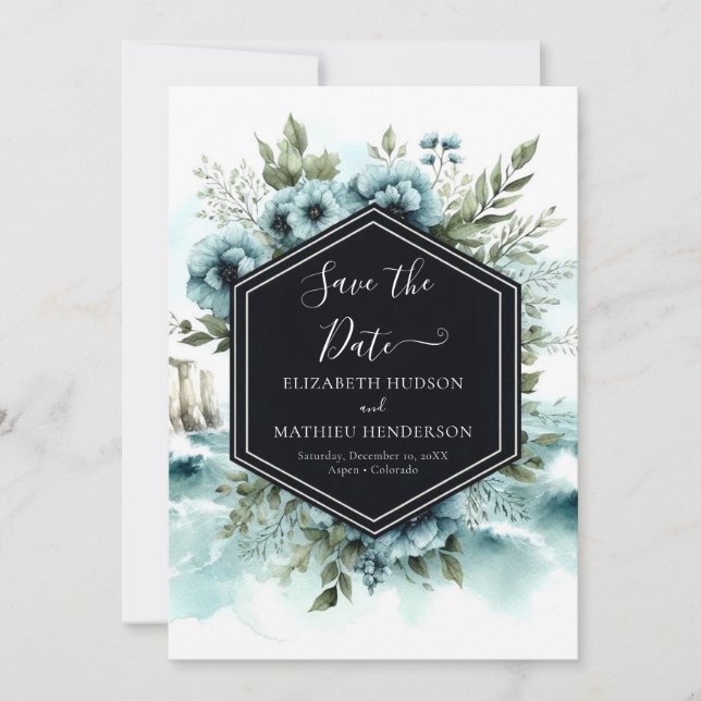 Save The Date Typographie Simple Mariage Nautique (Devant)