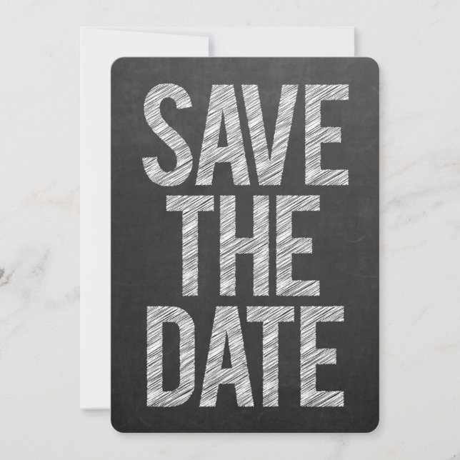 Save The Date Typographie Tableau Noir Enregistrer la Date (Devant)