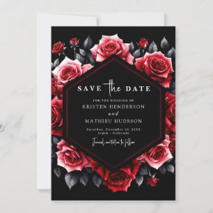 Save The Date Typographie unique Crimson Mariage rouge