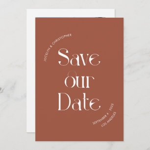 Save The Date Typographie Unique Et Design Photo Terracotta