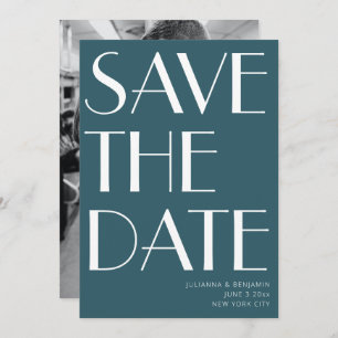 Save The Date Typographie vintage Emerald Turquoise Art Déco Pho