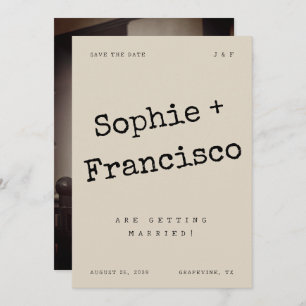 Save The Date Typographie vintage Retro Typographie Mariage uniq