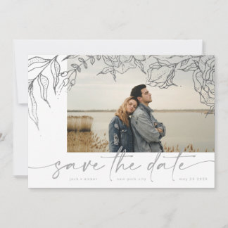 Save The Date Ultime | Moderne Gris pour toujours Multi Photo Fl