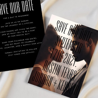 Save The Date Ultra Modern Simple Grand Bold Détails Mariage pho
