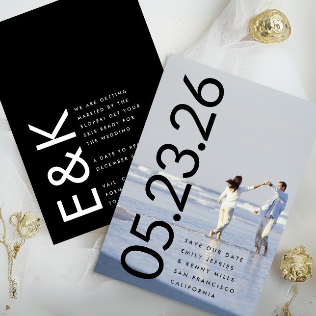 Save The Date Ultra-moderne Bold Big Premium Photo Bold DATE (Créateur téléchargé)