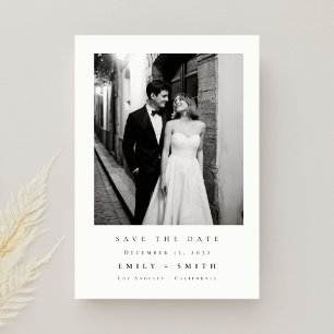 Save The Date Ultra Moderne Minimaliste Classique Photo Mariage
