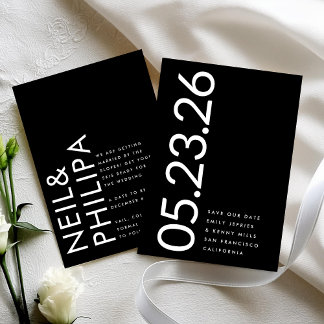 Save The Date Ultra Moderne Modifiable Premium Non Photo Bold Da