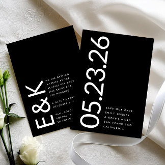 Save The Date Ultra Moderne Modifiable Premium Non Photo Bold DA