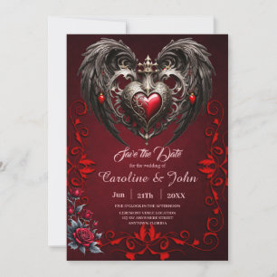 Save The Date Un coeur gothique époustouflant avec des ailes som