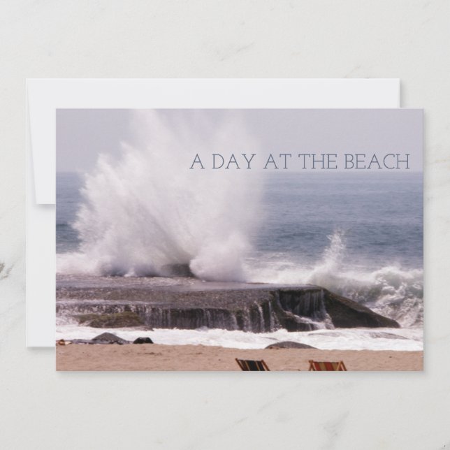 Save The Date Une journée à la plage Rétro Ocean Wave Splash (Devant)