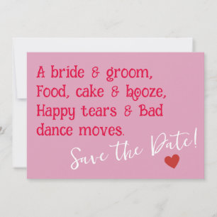 Save The Date Une mariée et un marié, Nourriture, gâteau et alco
