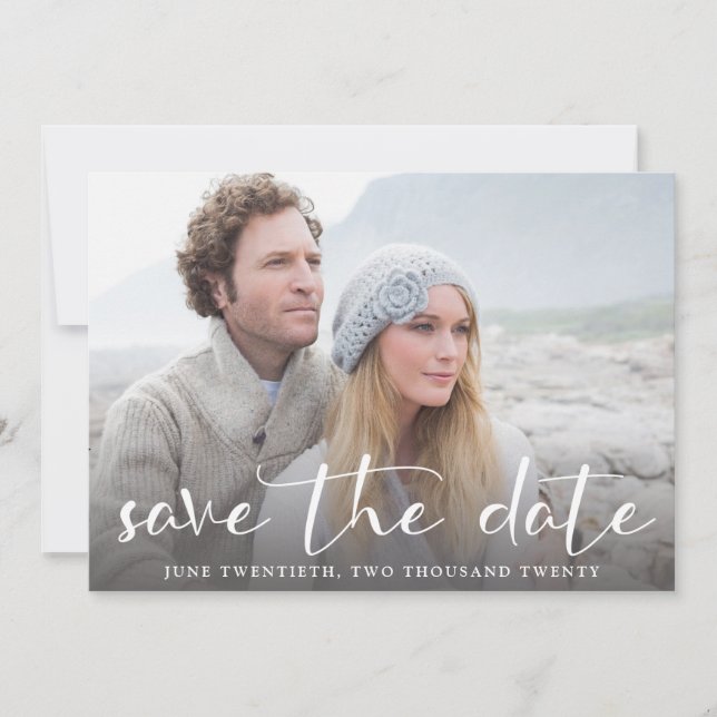 Save The Date Une photo Mariage chic Enregistrer la date Invitat (Devant)