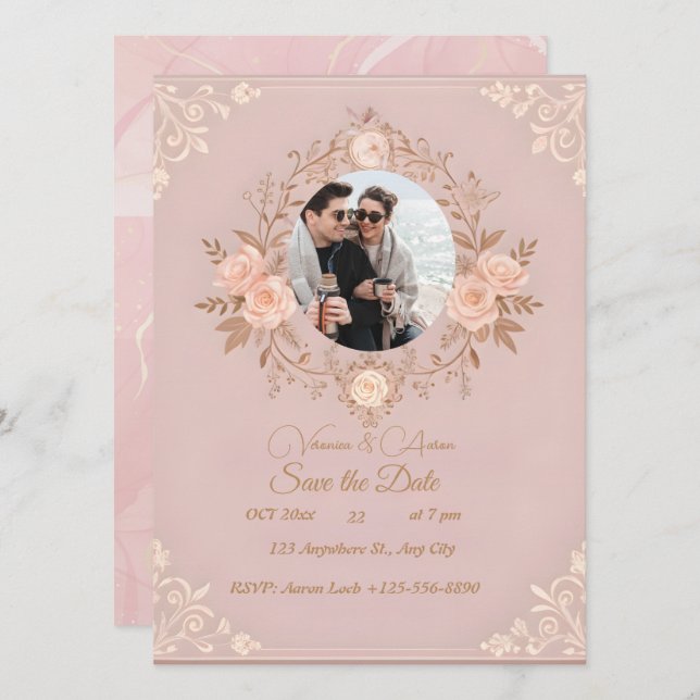 Save The Date Une romance écrite en roses (Devant / Derrière)