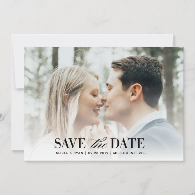 Save The Date Une seule photo enregistrer la date (Devant)