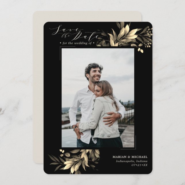 Save The Date Une verdure dégradée en arrière et un Mariage de b (Devant / Derrière)