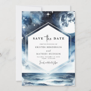 Save The Date Unique Mariage chic à la lumière de la Lune