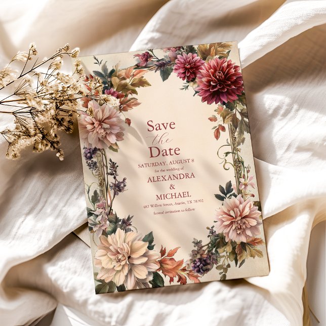 Save The Date Unique Mariage victorien Royal Floral (Créateur téléchargé)