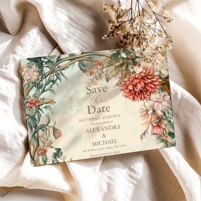 Save The Date Unique Mariage victorien Royal Floral (Créateur téléchargé)