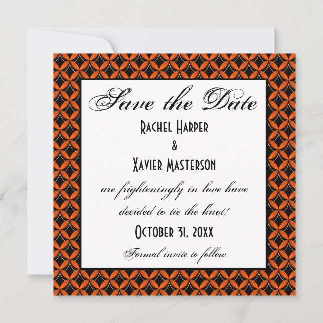 Save The Date Uptown Glam Halloween Enregistrer la date Invitati (Devant)