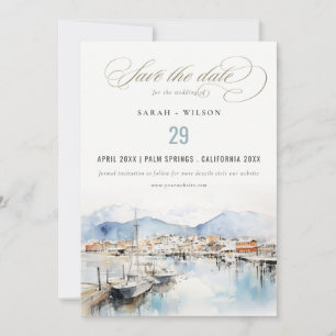 Save The Date Ushuaia, Argentine Paysage aquarelle Mariage