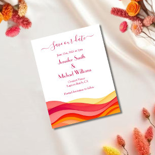 Save The Date Vagues de couleurs au coucher du soleil