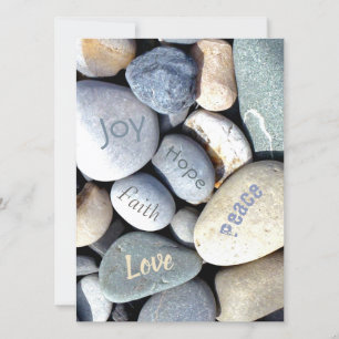 Save The Date Valeurs bibliques "Faith Love Hope" Galets moderne