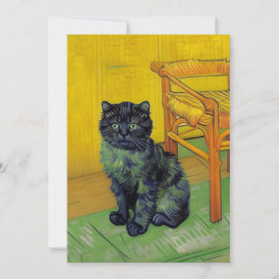 Save The Date Van Gogh Black Cat