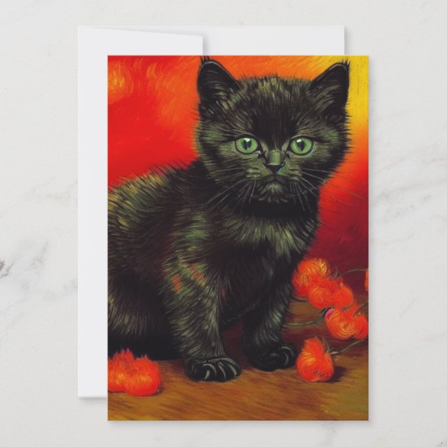 Save The Date Van Gogh Black Kitten (Devant)