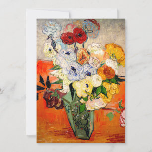 Save The Date Van Gogh Roses and Anemones