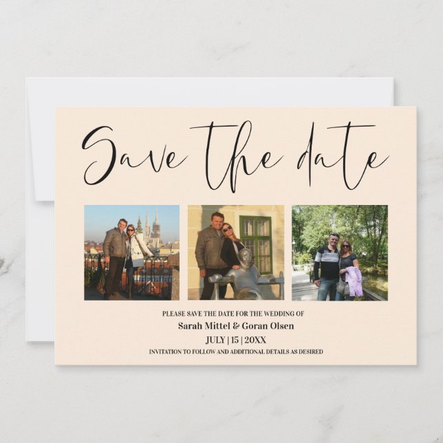 Save The Date Vanilla Couple Photos Mariage Enregistrer la date (Devant)