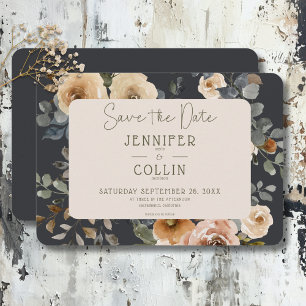 Save The Date Vanilla White Boho Rose Sage Mariage