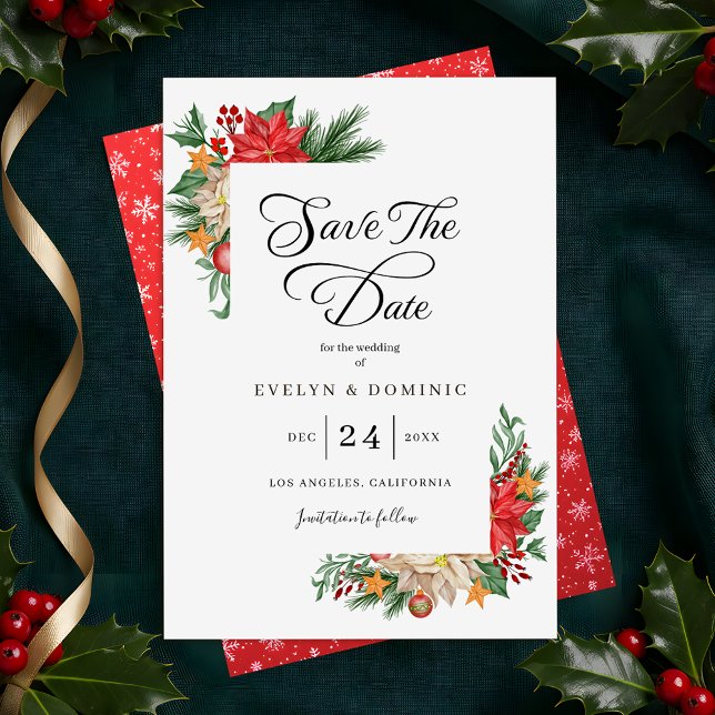 Save The Date Végétation d'hiver Foliage Noël Mariage de vacance (Créateur téléchargé)