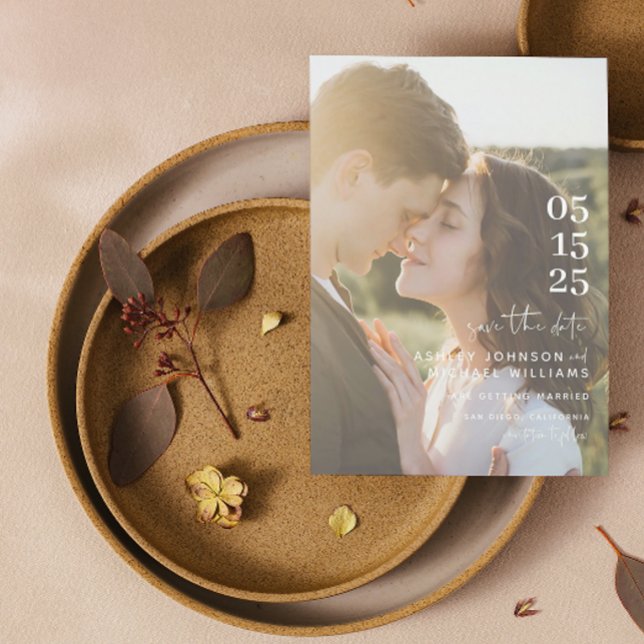 Save The Date Vellum Look Main Lettré Typographie Photo (Save the Date for Our Big Day!)