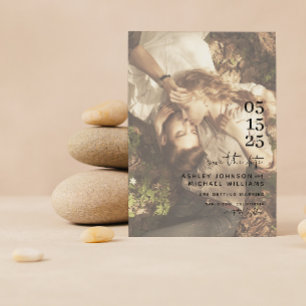 Save The Date Vellum Look Main Lettré Typographie Photo