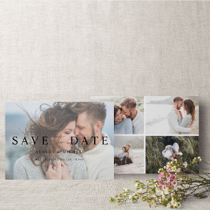 Save The Date Vellum Overlay Elegant Moderne 5 Fiançailles photo