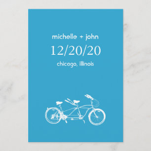 Save The Date Vélo Construit Pour Deux Économisez La Date (Bleu)