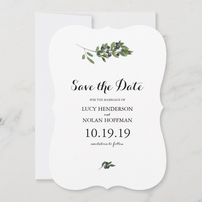Save The Date Verger d'olive aquarelle | Enregistrer la date (Devant)