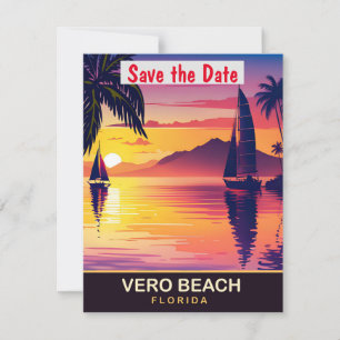 Save The Date Vero Beach, Floride, Travel Postcard,