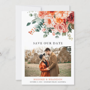 Save The Date Vérone Coucher de soleil Bright Orange Moderne Pho
