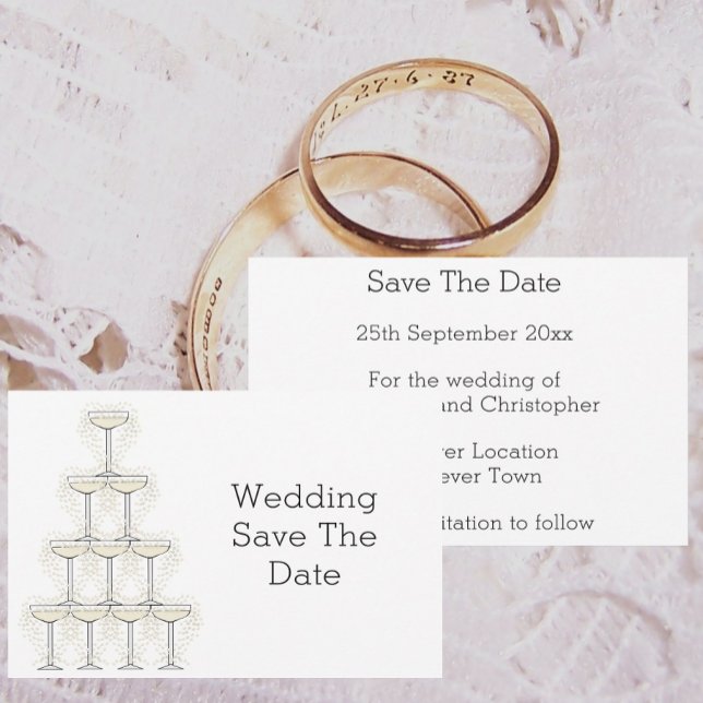 Save The Date Verres à Champagne Design Mariage (Créateur téléchargé)