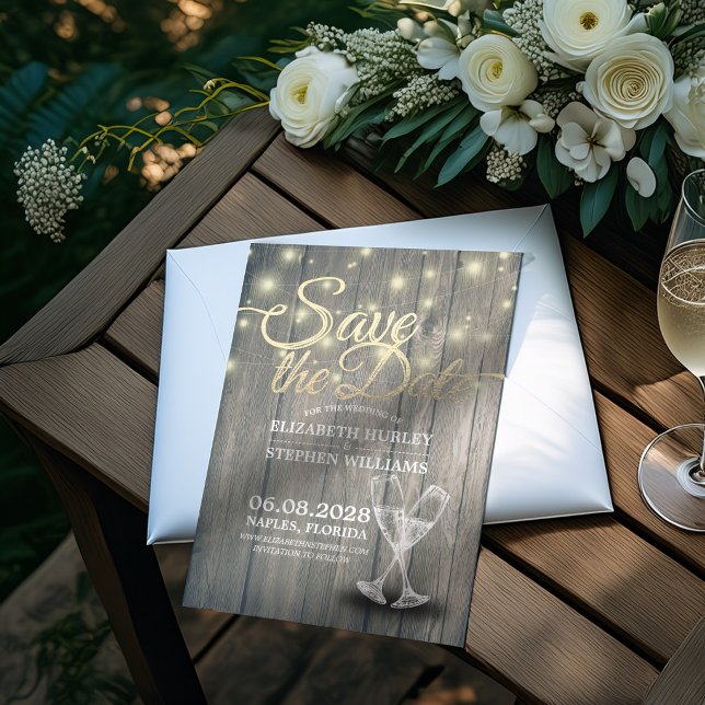 Save The Date Verres à Champagne Enregistrer la Date de Mariage  (Créateur téléchargé)
