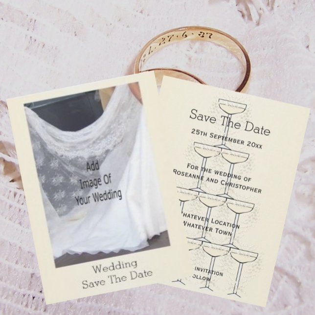Save The Date Verres à Champagne Mariage (Créateur téléchargé)