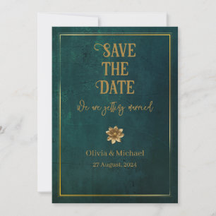 Save The Date Vert foncé vintage