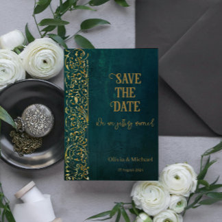 Save The Date Vert foncé vintage