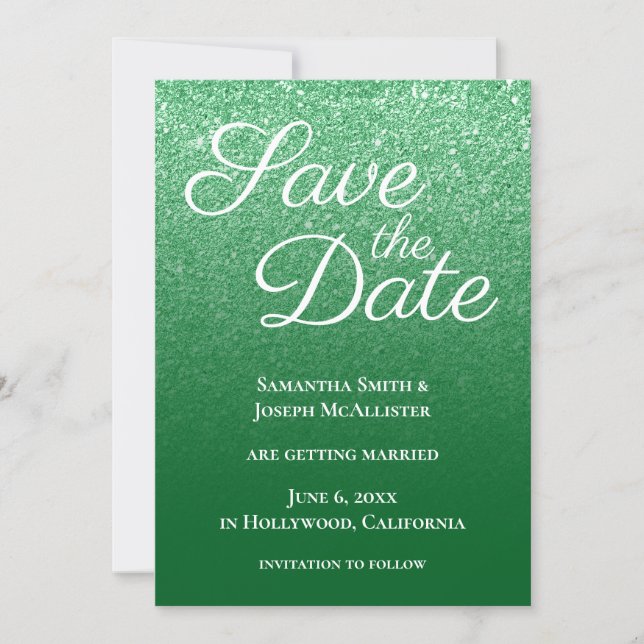 Save The Date Vert forêt Moderne Dégradé (Devant)