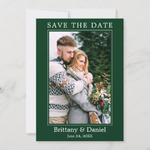 Save The Date Vert photo simple moderne