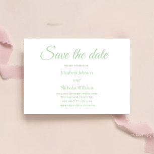 Save The Date vert sauge classique minimaliste mariage économise